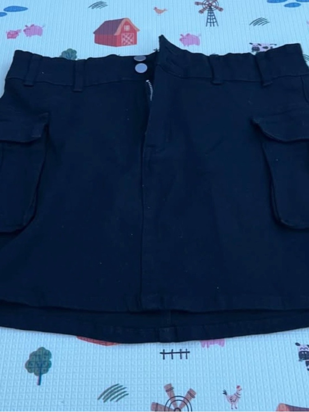 Black Utility Mini Skirt - Women's